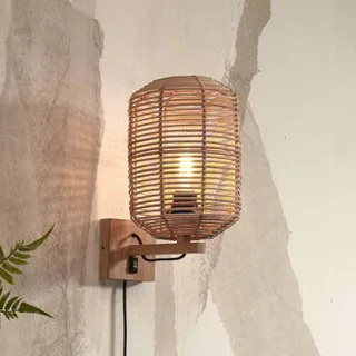 Tanami wandlamp, 18 x 25 cm, naturel de Good&Mojo en Naturel, Noir – photo produit 1 sur 5