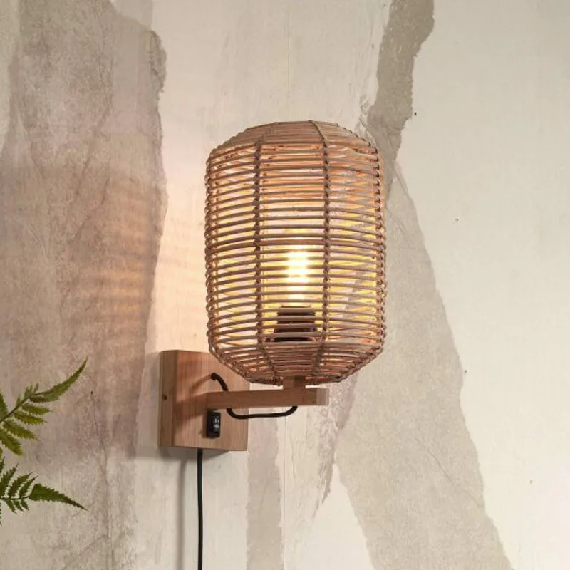 Tanami wandlamp, 18 x 25 cm, naturel de Good&Mojo en Naturel, Noir – photo produit 1 sur 5