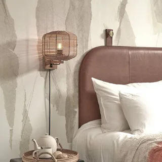 Tanami vägglampa med stickkontakt 25x20 cm natur von Good&Mojo in Natur, Schwarz – Produktfoto 3 von 5
