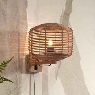 Tanami vägglampa med stickkontakt 25x20 cm natur von Good&Mojo in Natur, Schwarz – Produktfoto 1 von 5