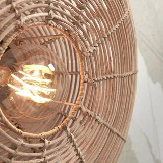 Tanami wandlamp, naturel, Ø 40 cm fra Good&Mojo i Natur, Sort – produktbillede 3 af 5