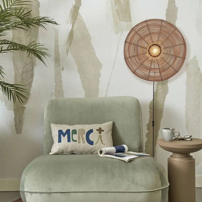 Tanami wandlamp, naturel, Ø 55 cm från Good&Mojo i Natur, Svart – produktbild 2 av 5