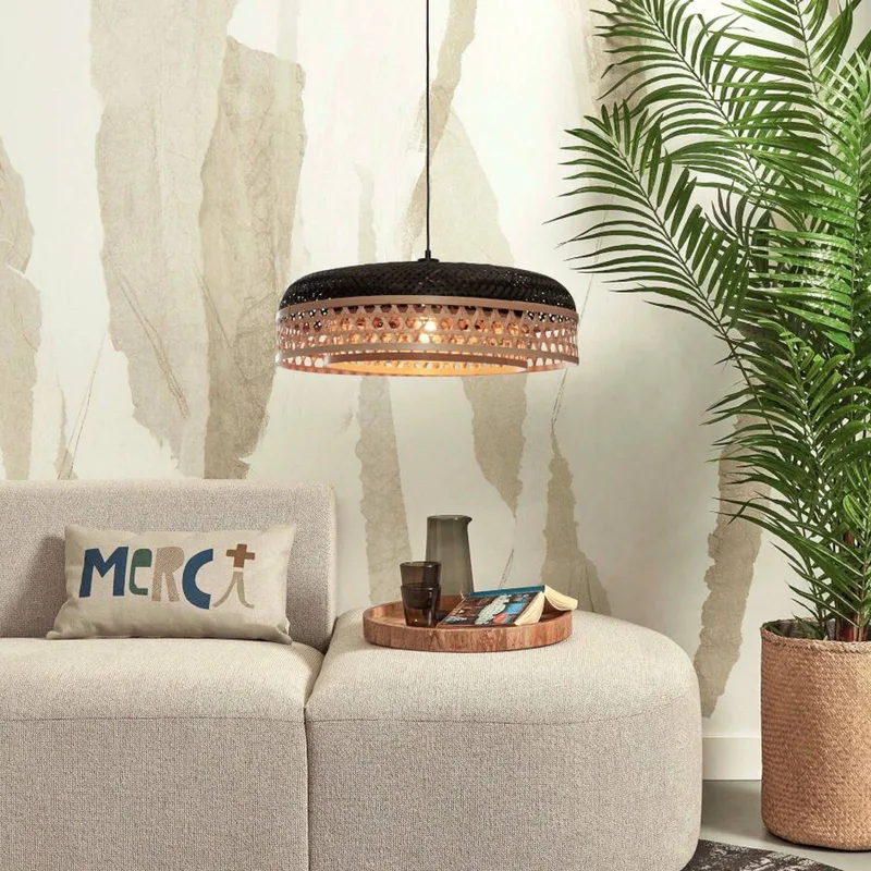 Ubud hanglamp Ø 60 cm naturel/zwart de Good&Mojo en Naturel, Noir – photo produit 3 sur 5