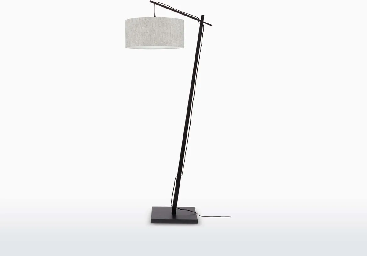 Vloerlamp Andes - Zwart/Naturel - 72x47x176cm - Scandinavisch,Bohemian - Staande lampen voor Woonkamer - Slaapkamer de Good&Mojo en Marron – photo produit