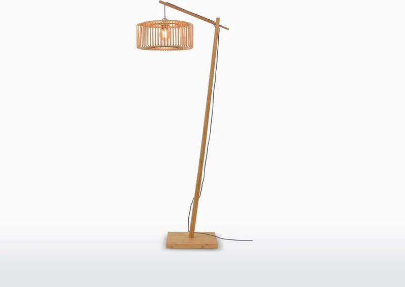 Vloerlamp Bromo - Bamboe - 68x40x176cm - Scandinavisch,Bohemian - Staande lampen voor Woonkamer - Slaapkamer fra Good&Mojo i Brun – produktbillede