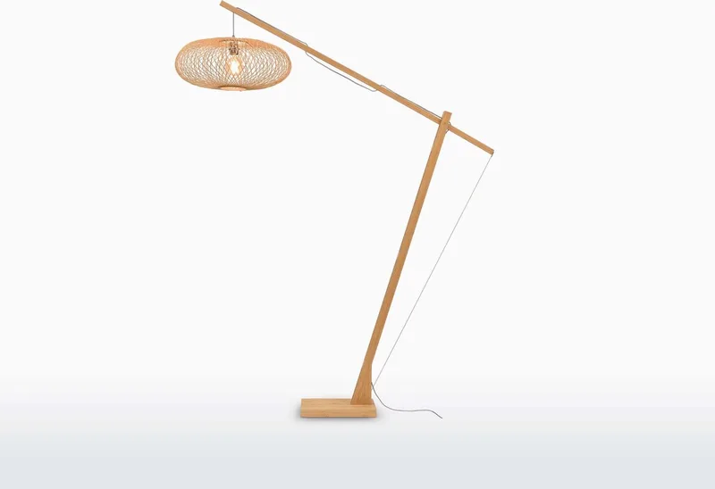 Vloerlamp Cango - Bamboe - 175x60x207cm - Scandinavisch,Bohemian - Staande lampen voor Woonkamer - Slaapkamer fra Good&Mojo i Brun – produktbillede