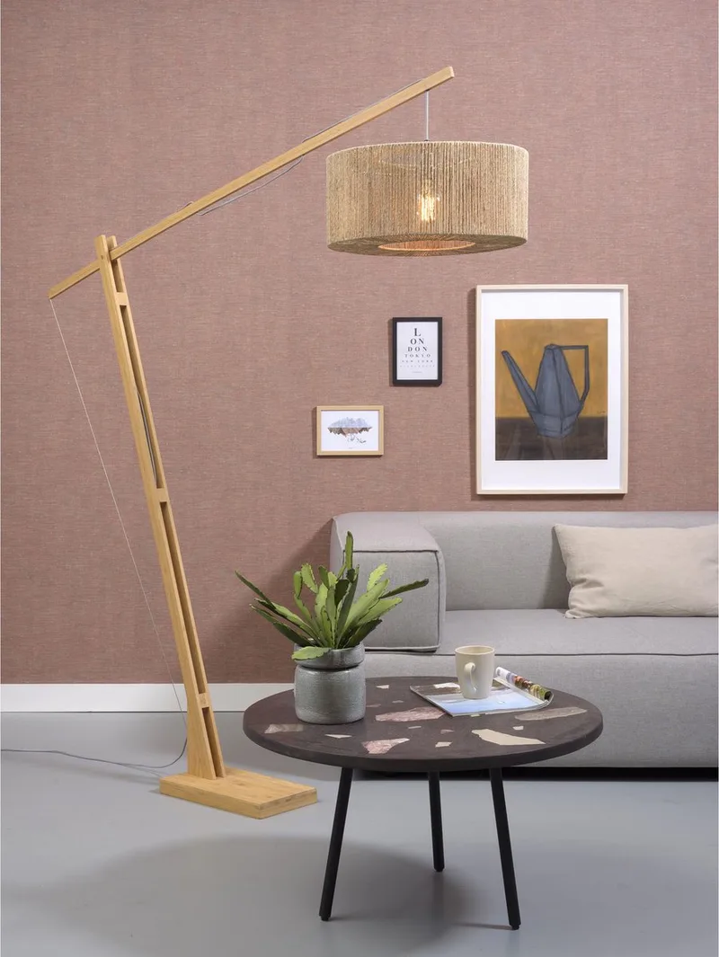 Lampadaire bambou/jute H207cm de Good&Mojo en Marron – photo produit