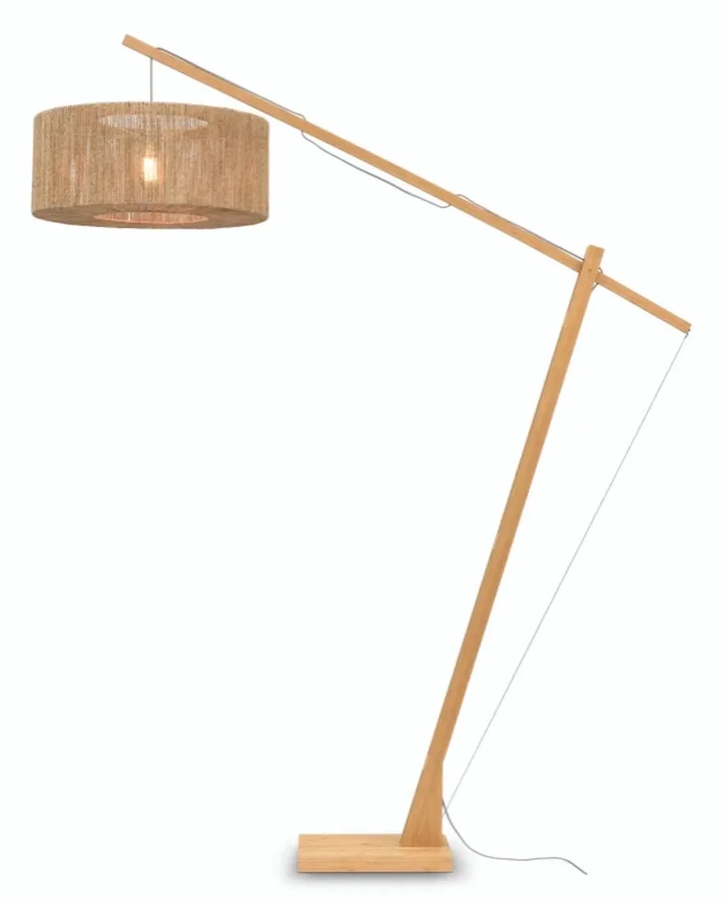 Vloerlamp Iguazu - Bamboe/Jute - 175x60x207cm - Scandinavisch,Bohemian - Staande lampen voor Woonkamer - Slaapkamer van Good&Mojo in Bruin – productfoto