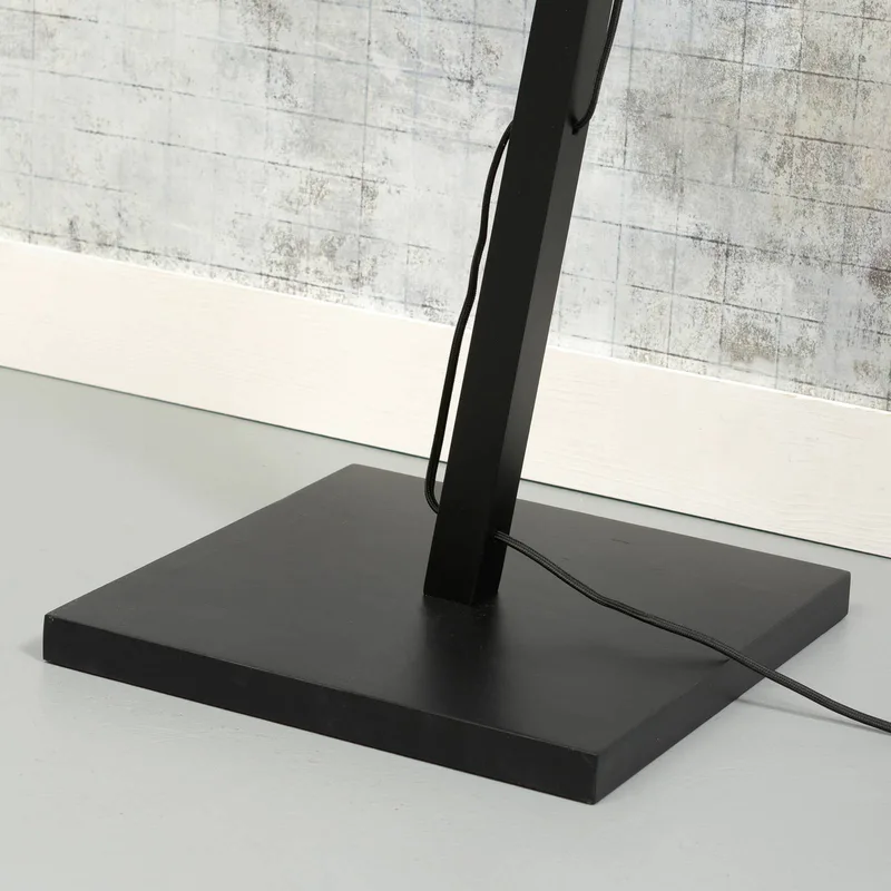 vloerlamp Iguazu, naturel/zwart, Ø 50 cm, cilinder från Good&Mojo i Natur, Svart – produktbild 4 av 5