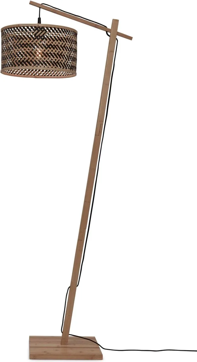 Vloerlamp Java - Bamboe/Zwart - 58x32x150cm - Modern - Staande lampen voor Woonkamer - Slaapkamer von Good&Mojo in Braun – Produktfoto