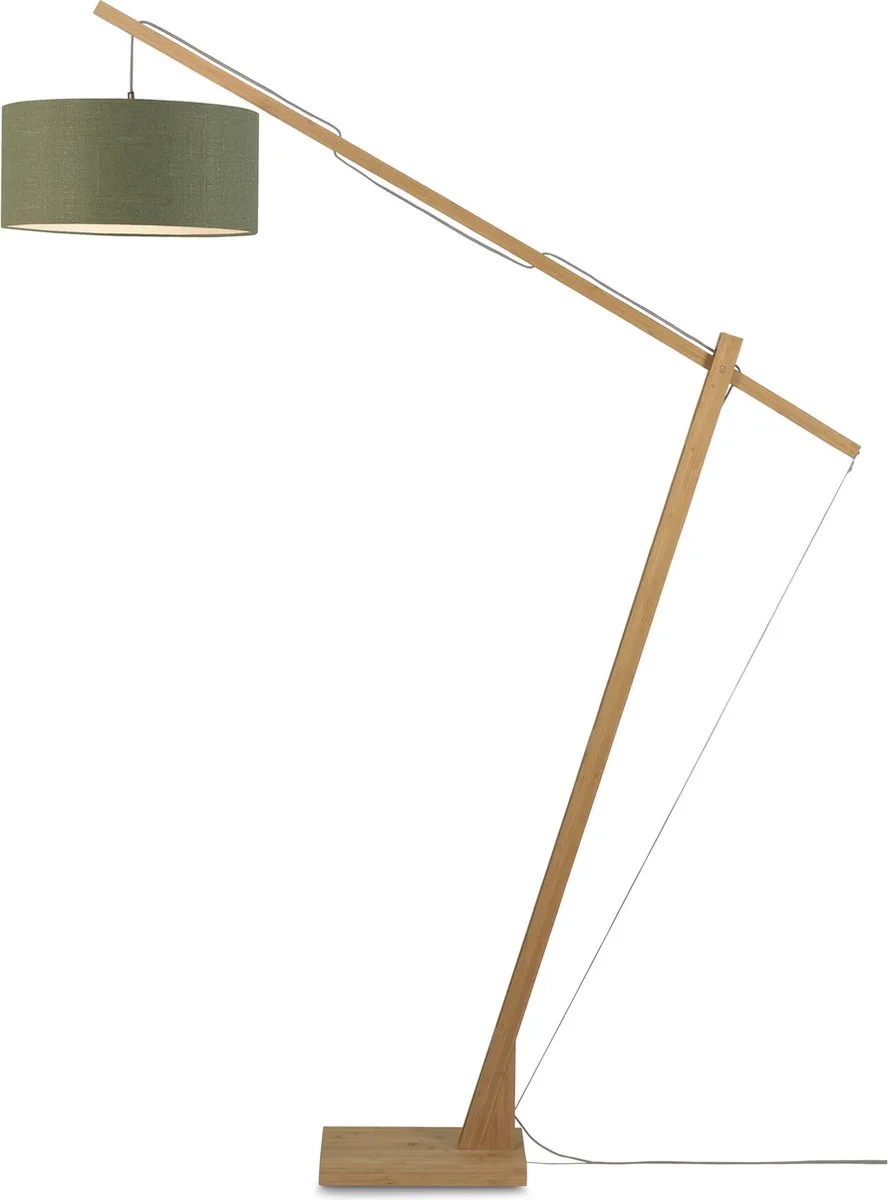 Vloerlamp Montblanc - Bamboe/Groen - 175x47x207cm - Scandinavisch,Bohemian - Staande lampen voor Woonkamer - Slaapkamer von Good&Mojo in Braun – Produktfoto