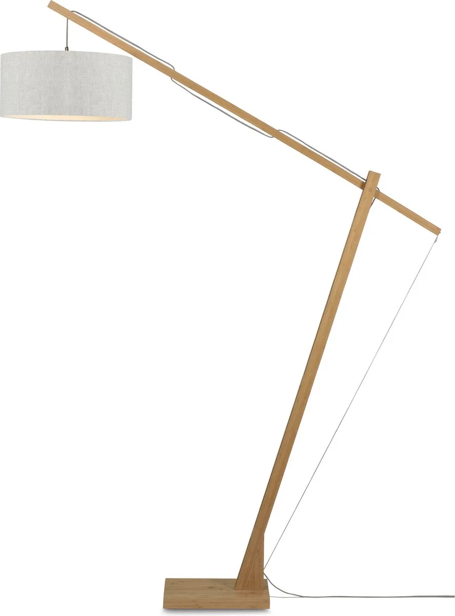 Vloerlamp Montblanc - Bamboe/Naturel - 175x47x207cm - Scandinavisch,Bohemian - Staande lampen voor Woonkamer - Slaapkamer de Good&Mojo en Marron – photo produit
