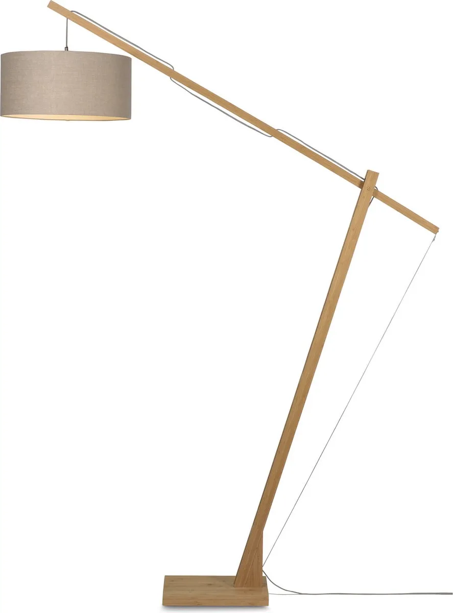 Vloerlamp Montblanc - Bamboe/Taupe - 175x47x207cm - Scandinavisch,Bohemian - Staande lampen voor Woonkamer - Slaapkamer de Good&Mojo en Marron – photo produit