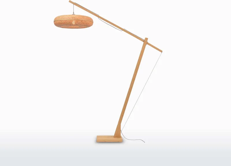 Vloerlamp Palawan - Bamboe - 175x60x207cm - Scandinavisch,Bohemian - Staande lampen voor Woonkamer - Slaapkamer fra Good&Mojo i Brun – produktbillede