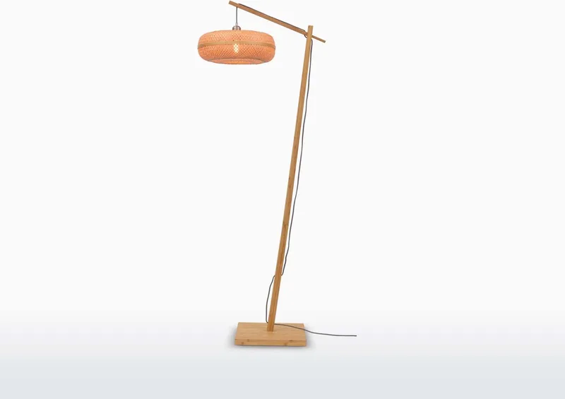 Vloerlamp Palawan - Bamboe - 68x40x176cm - Scandinavisch,Bohemian - Staande lampen voor Woonkamer - Slaapkamer by Good&Mojo in Brown – product photo