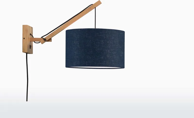 Wandlamp Andes - Bamboe/Blauw - 50x32x45cm - Binnen Scandinavisch,Bohemian van Good&Mojo in Bruin – productfoto