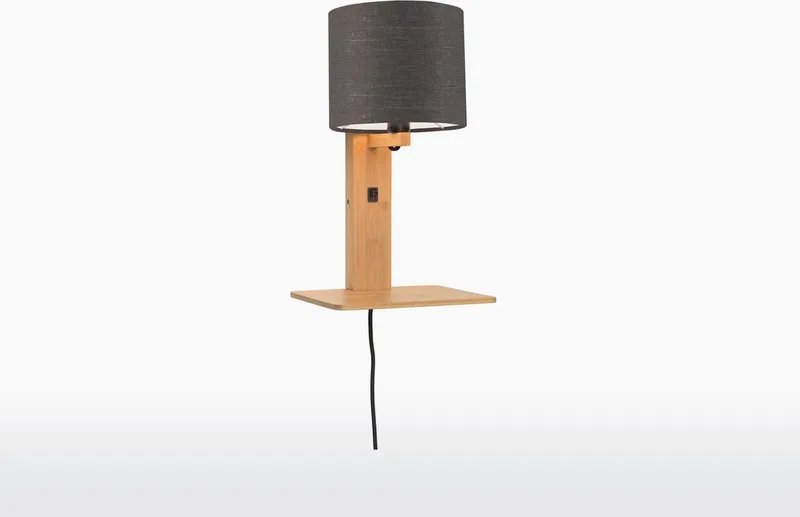 Wandlamp Andes - Bamboe/Donkergrijs - 19x24x36cm - Binnen Scandinavisch,Bohemian fra Good&Mojo i Brun – produktbillede
