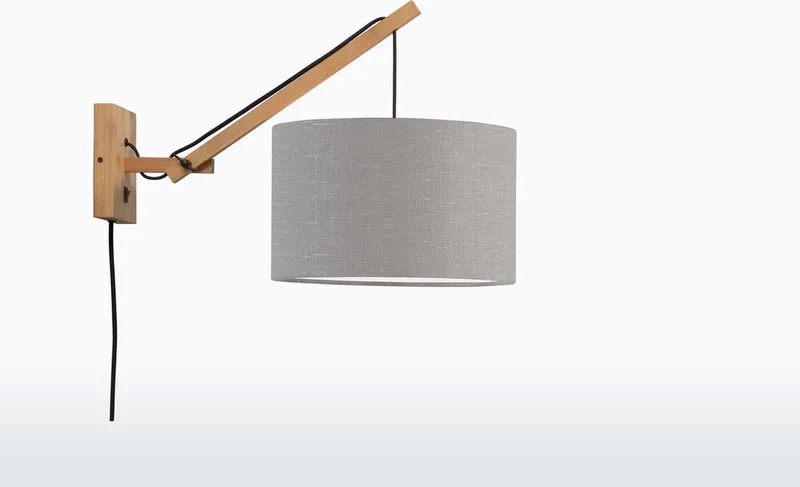 Wandlamp Andes - Bamboe/Lichtgrijs - 50x32x45cm - Binnen Scandinavisch,Bohemian fra Good&Mojo i Brun – produktbillede