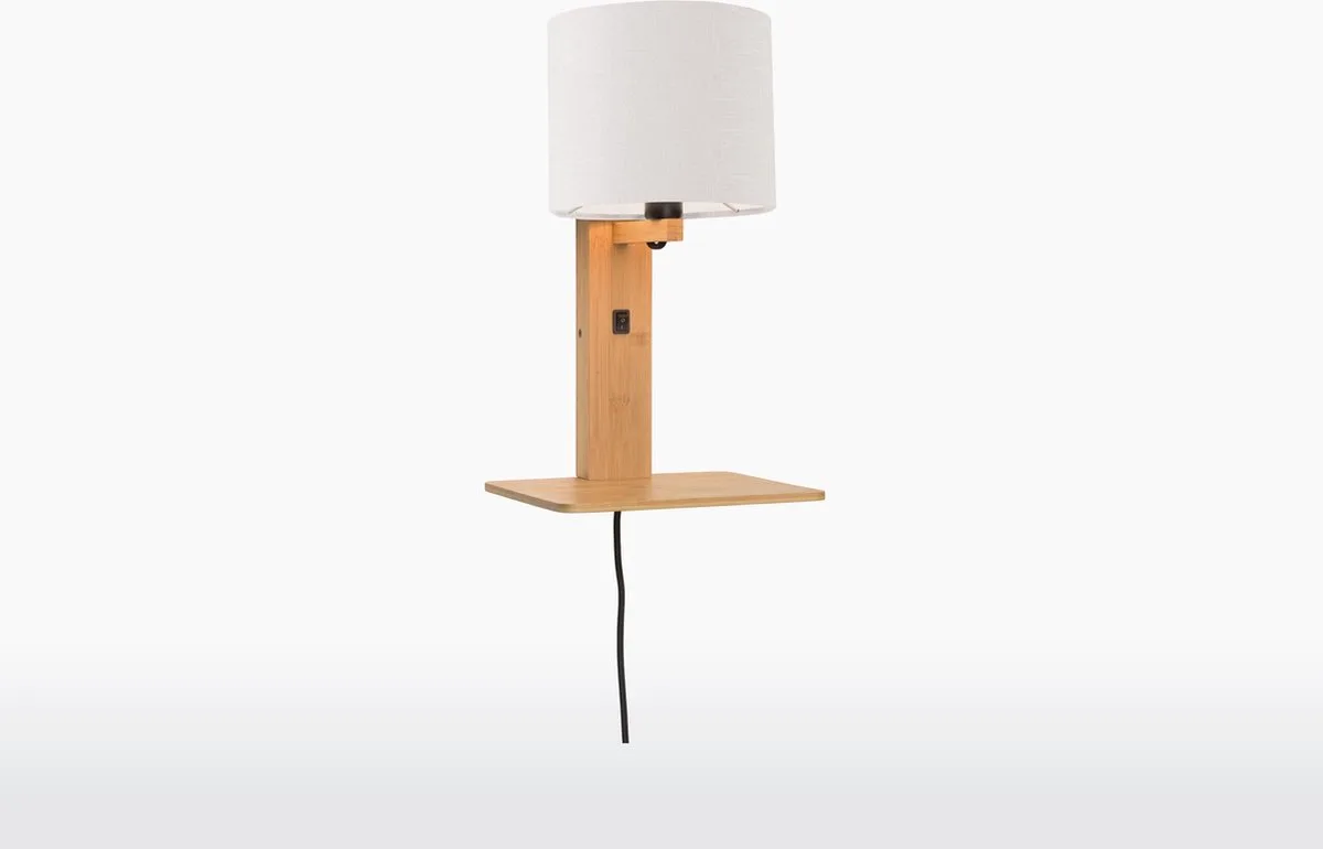Wandlamp Andes - Bamboe/Wit - 19x24x36cm - Binnen Scandinavisch,Bohemian de Good&Mojo en Marron – photo produit