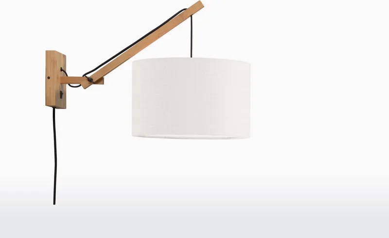Wandlamp Andes - Bamboe/Wit - 50x32x45cm - Binnen Scandinavisch,Bohemian fra Good&Mojo i Brun – produktbillede