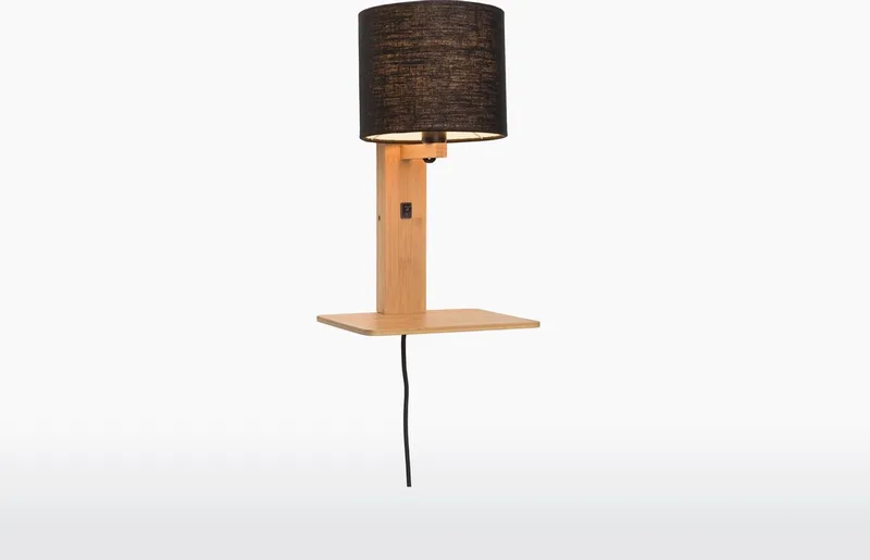Wandlamp Andes - Bamboe/Zwart - 19x24x36cm - Binnen Scandinavisch,Bohemian von Good&Mojo in Braun – Produktfoto