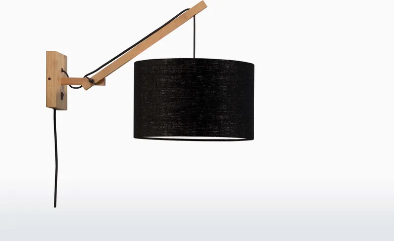 Wandlamp Andes - Bamboe/Zwart - 50x32x45cm - Binnen Scandinavisch,Bohemian fra Good&Mojo i Brun – produktbillede