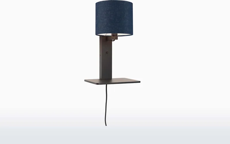 Wandlamp Andes - Bamboe Zwart/Blauw - 19x24x36cm - Binnen Scandinavisch,Bohemian von Good&Mojo in Schwarz – Produktfoto