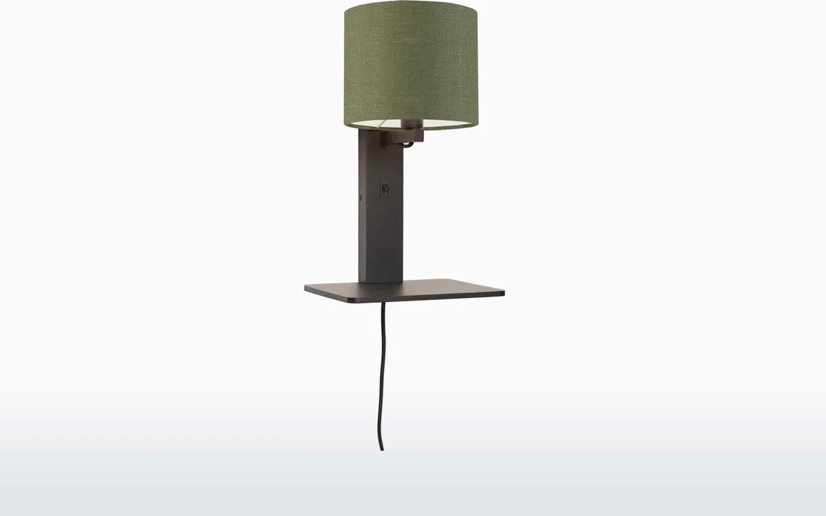 Wandlamp Andes - Bamboe Zwart/Groen - 19x24x36cm - Binnen Scandinavisch,Bohemian fra Good&Mojo i Sort – produktbillede