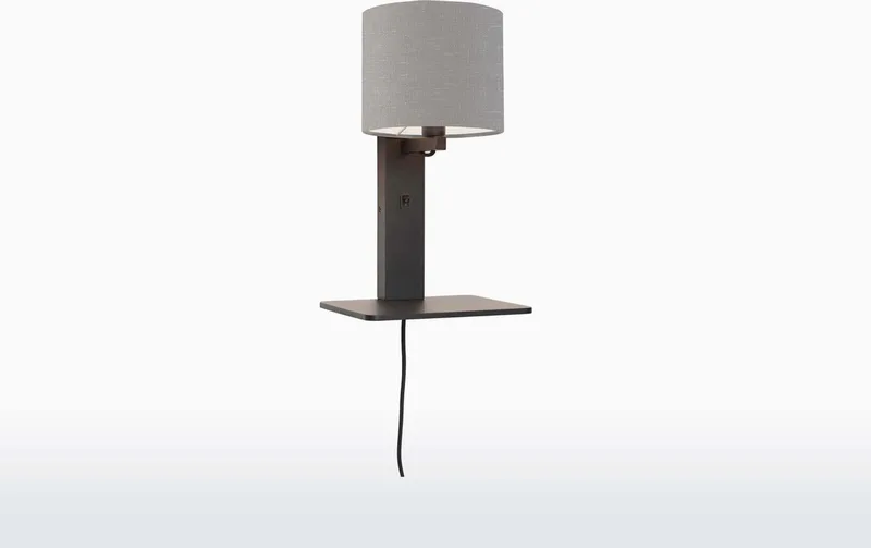 Wandlamp Andes - Bamboe Zwart/Lichtgrijs - 19x24x36cm - Binnen Scandinavisch,Bohemian de Good&Mojo en Noir – photo produit