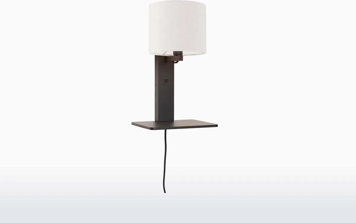 Wandlamp Andes - Bamboe Zwart/Wit - 19x24x36cm - Binnen Scandinavisch,Bohemian von Good&Mojo in Schwarz – Produktfoto