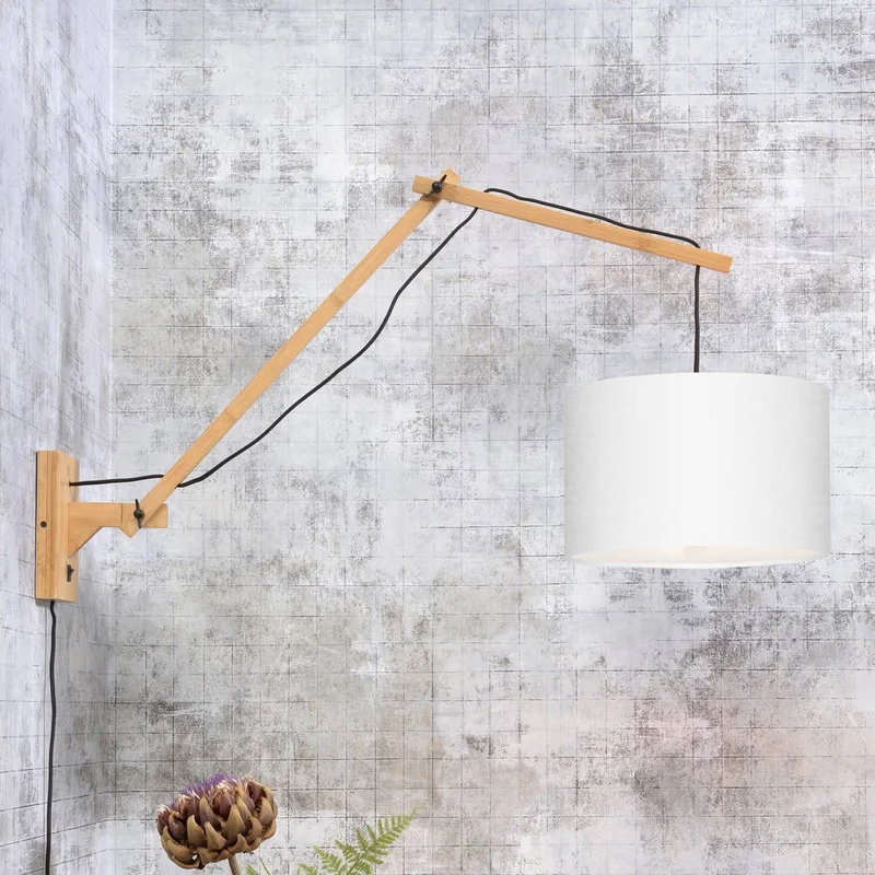 wandlamp Andes, Ø 32 cm, wit, verstelbaar från Good&Mojo i Natur, Vit – produktbild 1 av 5