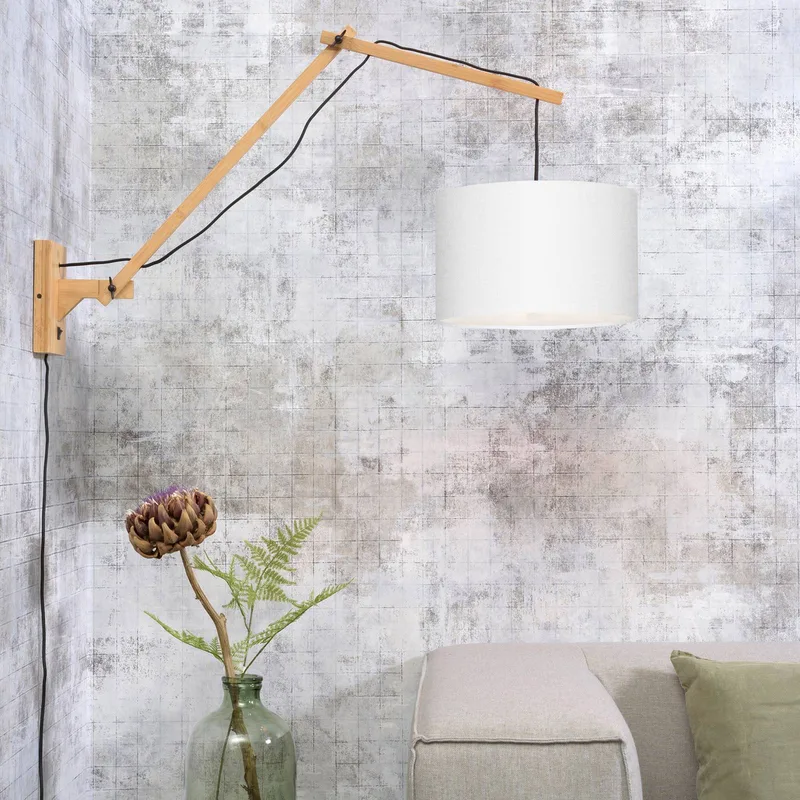 wandlamp Andes, Ø 32 cm, wit, verstelbaar från Good&Mojo i Natur, Vit – produktbild 2 av 5