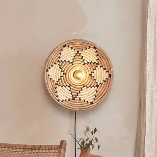 wandlamp Andros, naturel/wit, stekker, Ø 45 cm van Good&Mojo in Natuurkleurig, Wit – productfoto 1 van 5