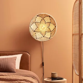 wandlamp Andros, naturel/wit, stekker, Ø 45 cm van Good&Mojo in Natuurkleurig, Wit – productfoto 3 van 5