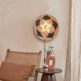 Applique herbe de mer noir ø45cm de Good&Mojo en Natuurkleuren, Noir, Blanc – photo produit 2 sur 5