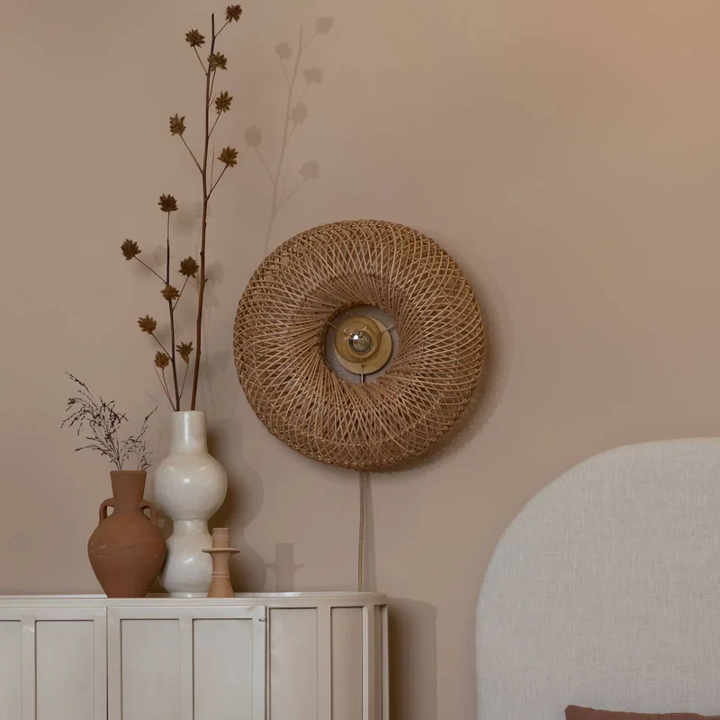 Applique avec prise Arizona - Beige - Rotin de Good&Mojo en Natuurlijk bamboe – photo produit 2 sur 5