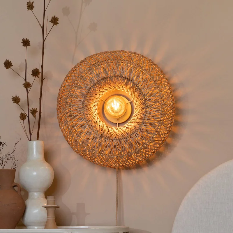 Applique avec prise Arizona - Beige - Rotin de Good&Mojo en Natuurlijk bamboe – photo produit 1 sur 5