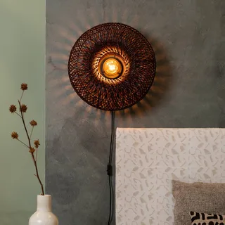 Applique avec prise Arizona - Marron - Rotin de Good&Mojo en Bordeauxrood – photo produit 3 sur 5
