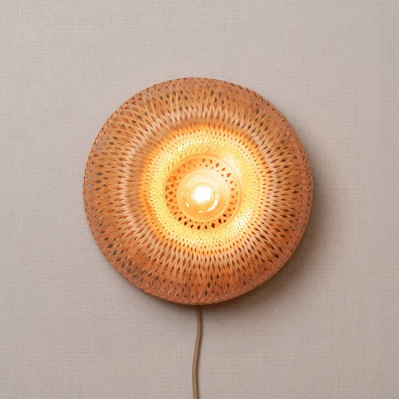wandlamp Barbados, naturel Ø 35 cm Bamboe stekker fra Good&Mojo i Natuurlijk bamboe – produktbillede 1 af 5