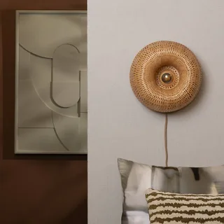 wandlamp Barbados, naturel Ø 35 cm Bamboe stekker fra Good&Mojo i Natuurlijk bamboe – produktbillede 3 af 5