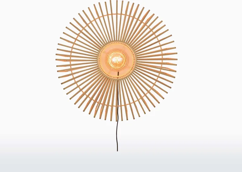Wandlamp Bromo - Bamboe - Ø60cm - Binnen Scandinavisch,Bohemian by Good&Mojo in Brown – product photo