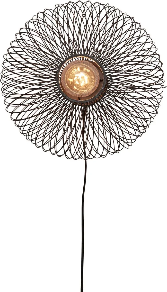 Wandlamp Cango - Bamboe - Ø40cm - Binnen Bohemian fra Good&Mojo i Sort – produktbillede
