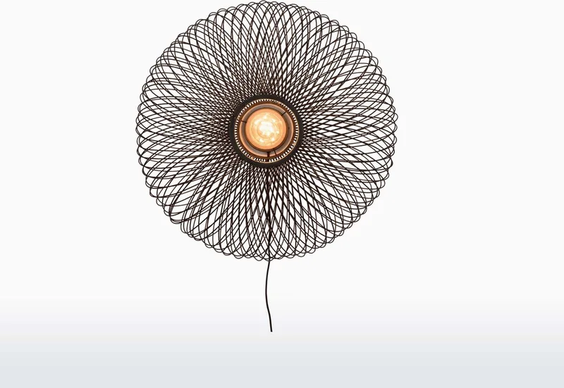 Wandlamp Cango - Bamboe - Ø60cm - Binnen Scandinavisch,Bohemian de Good&Mojo en Noir – photo produit