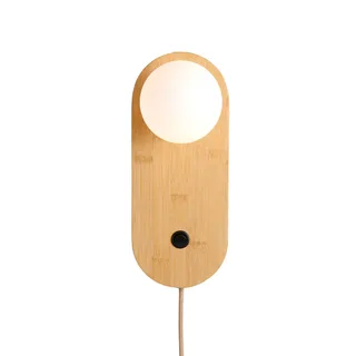 wandlamp Java, naturel, glas/bamboe, stekker van Good&Mojo in Naturel – productfoto 5 van 5