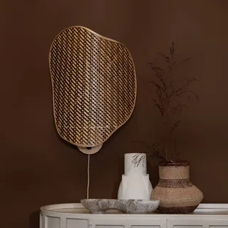 wandlamp Kinabalu, bruin, 50 cm, bamboe stekker fra Good&Mojo i Natuurlijk bamboe, Brun – produktbillede 5 af 5