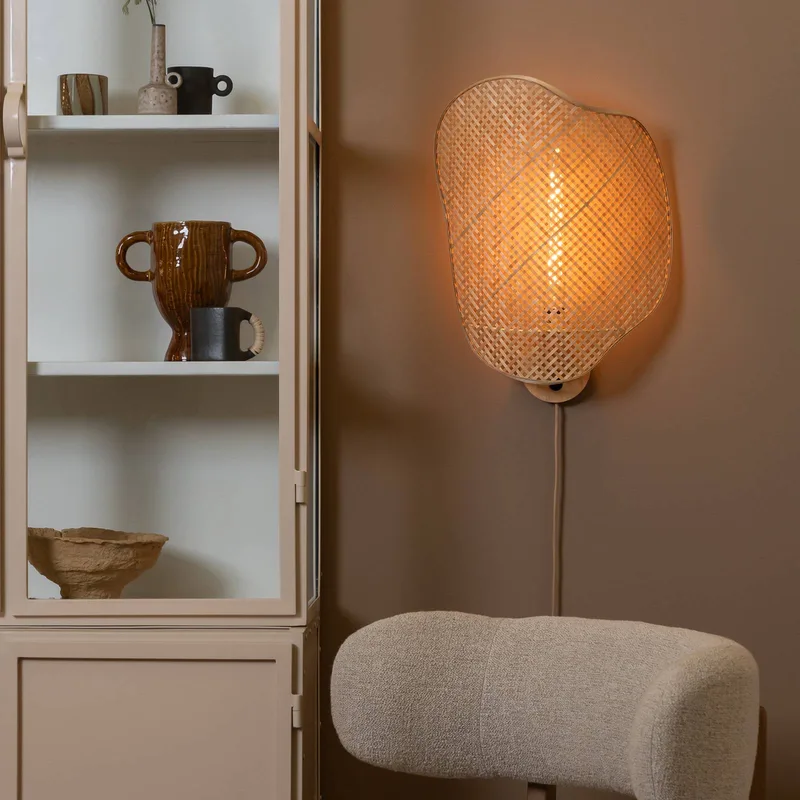wandlamp Kinabalu, naturel, 50 cm, bamboe stekker von Good&Mojo in Natuurlijk bamboe – Produktfoto 3 von 5