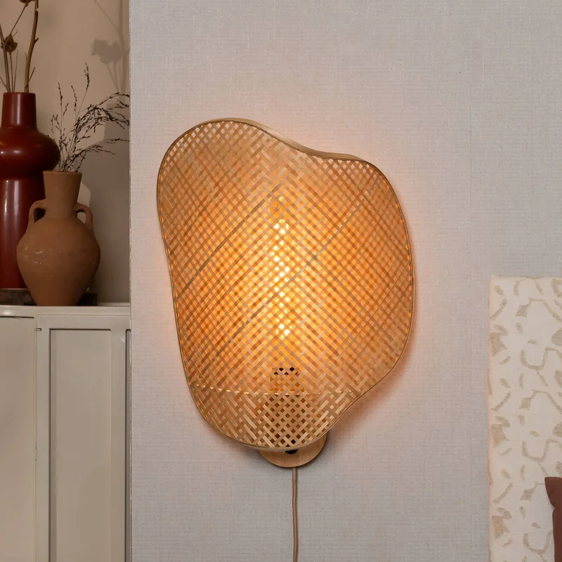 wandlamp Kinabalu, naturel, 50 cm, bamboe stekker von Good&Mojo in Natuurlijk bamboe – Produktfoto 1 von 5