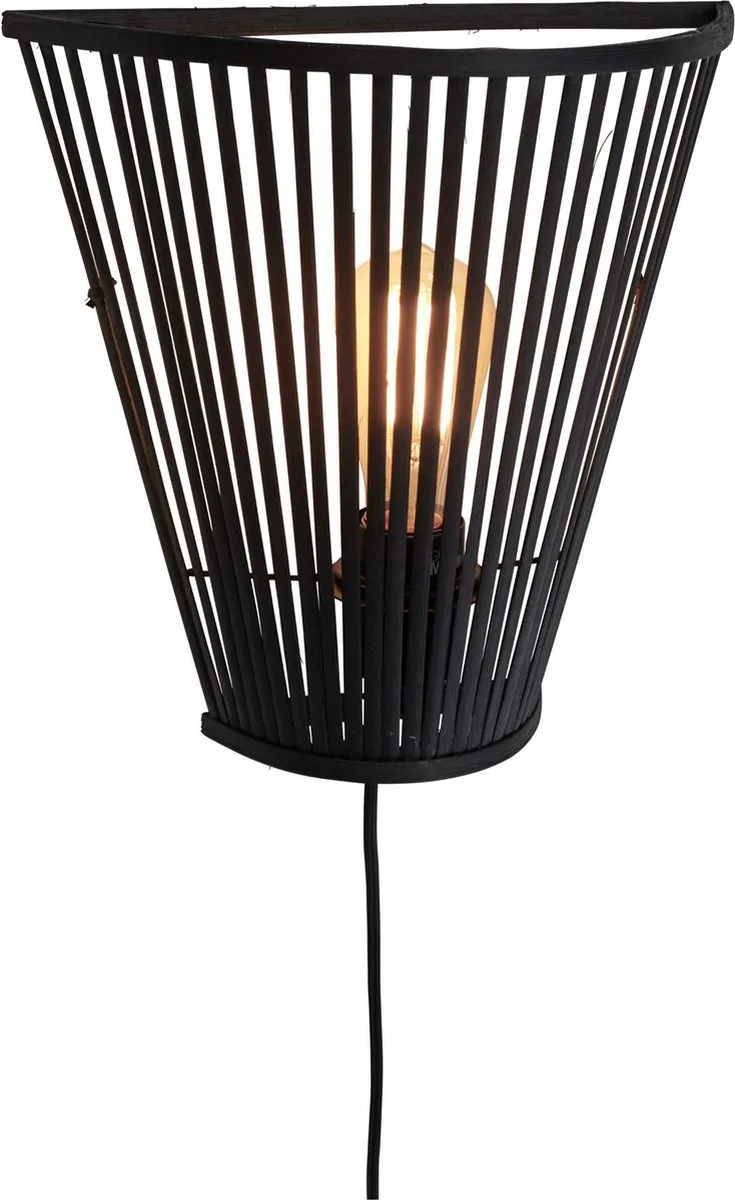 Wandlamp Merapi - Bamboe - 30x15x30cm - Binnen Modern de Good&Mojo en Noir – photo produit