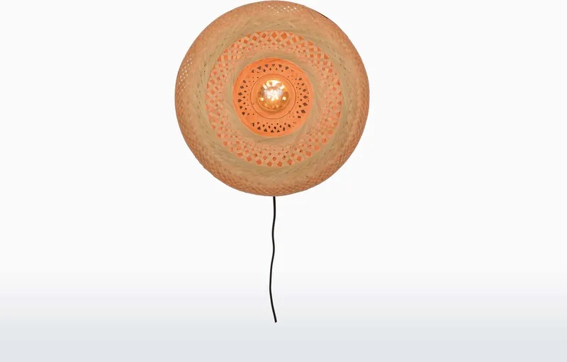 Wandlamp Palawan - Bamboe - Ø40cm - Binnen Scandinavisch,Bohemian von Good&Mojo in Braun – Produktfoto