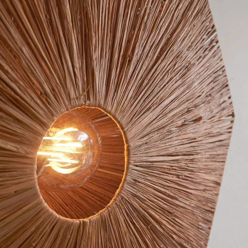 wandlamp Panama, bruin, Ø 45 cm, stekker von Good&Mojo in Braun, Schwarz – Produktfoto 5 von 5